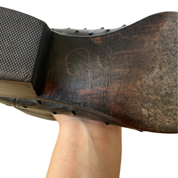 JS Justin Style Men's Ostrich Soft Leather Boots Black Cowboy Western Size 8E - Picture 11 of 16